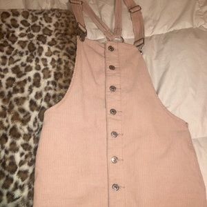 Adorable light pink washed overall dress!